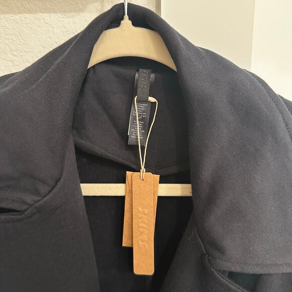 NWT SKIMS BOYFRIEND FLEECE OVERSIZED TRENCH COAT IN ONYX SIZE LARGE - Picture 8 of 9